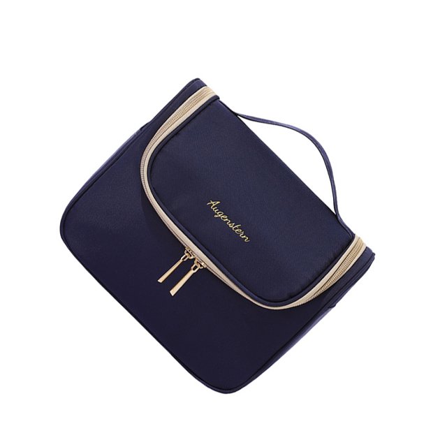 ZheElen Sac de Rangement de Voyage en Polyester, Antipoussière et Imperméable, Grande Capacité, Trousse Cosmétique Portable, Bleu Marine, 1 Ensemble
