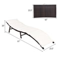 thumbnail image 3 of Costway Lot de 2 Chaises Longues Pliantes en Rotin pour Patio, Empilables, Coussin Double Face, 3 of 10