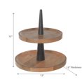 thumbnail image 2 of Mango Wood 2 Tier Round Cake Stand Natural & Black, 2 of 3