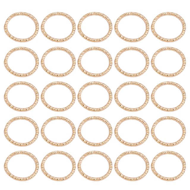 KAKOWELY 100PCS DIY Jewelry Accessories Embossing Jump Ring Delicate Embossing Ring Single Twisted Lines Loop Ring Buckle Ring Jewelry Connecting Ring for Jewelry Making (KC Golden)