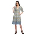 thumbnail image 3 of Moomaya Robe Imprimée Longueur Genou pour Femmes Grande Taille Vêtements Décontractés Tenue d'Été, 3 of 4
