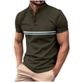 thumbnail image 2 of QIPOPIQ Men's Casual Golf Shirts Short Sleeve Button Down Striped Collared Shirts Summer Work T-Shirt Clearance, 2 of 9