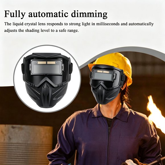 Auto Darkening Welding Helmet with Fast Reacting Lens and Full Face Coverage for Welding Protection