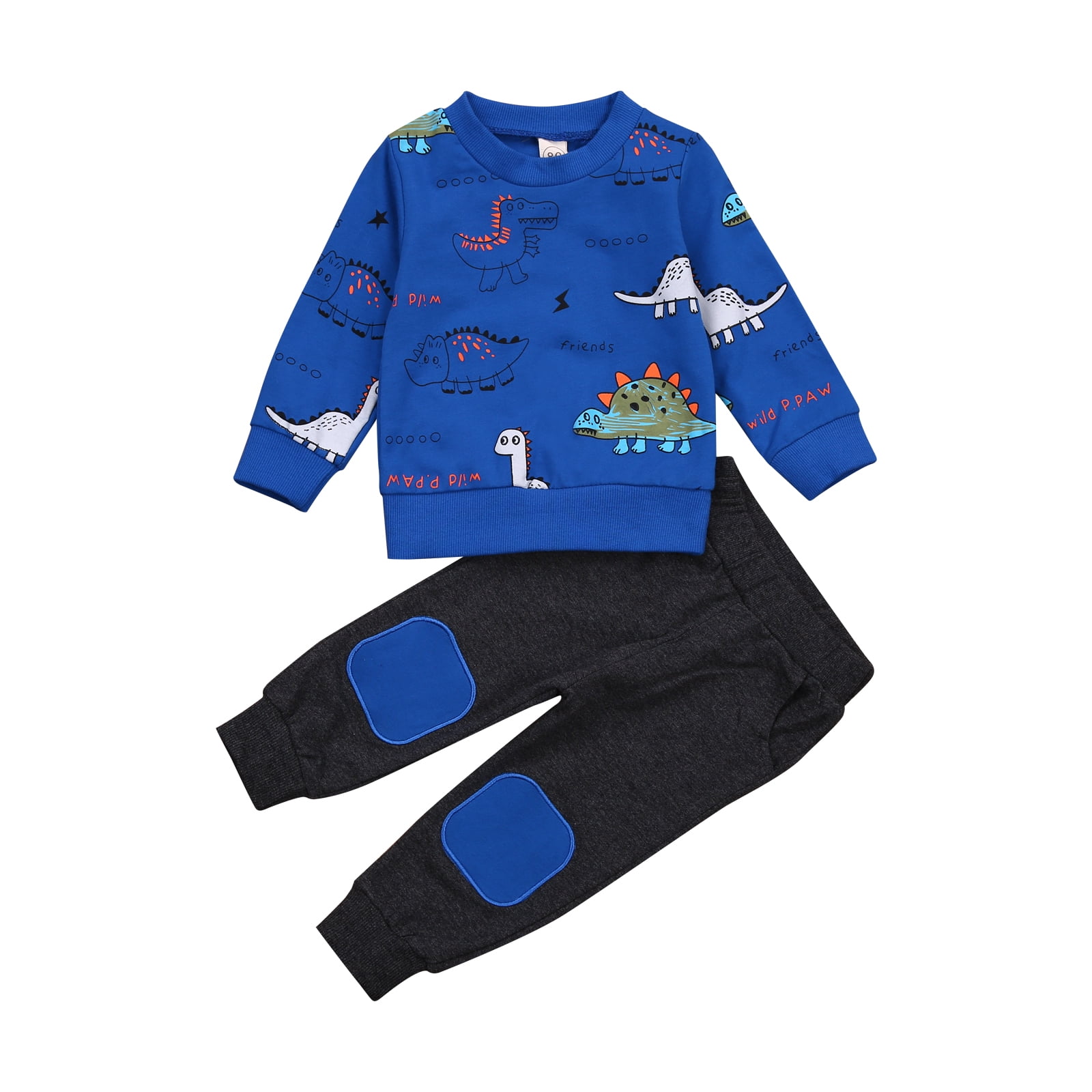 Fortune Boy Clothes Long Sleeve Dinosaur Pullover Pants Sweatsuit Fall Outfits