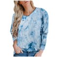 thumbnail image 1 of Hauts à Manches Longues pour Femmes Décontractés Mode Féminine Décontractée Col Rond Noué Manches Longues Chandail Ample, 1 of 6