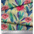 thumbnail image 3 of Soimoi polyester Crepe Fabric Leopard,Tropical Leaves & Floral Decor Fabric Printed Yard 42 Inch Wide, 3 of 3