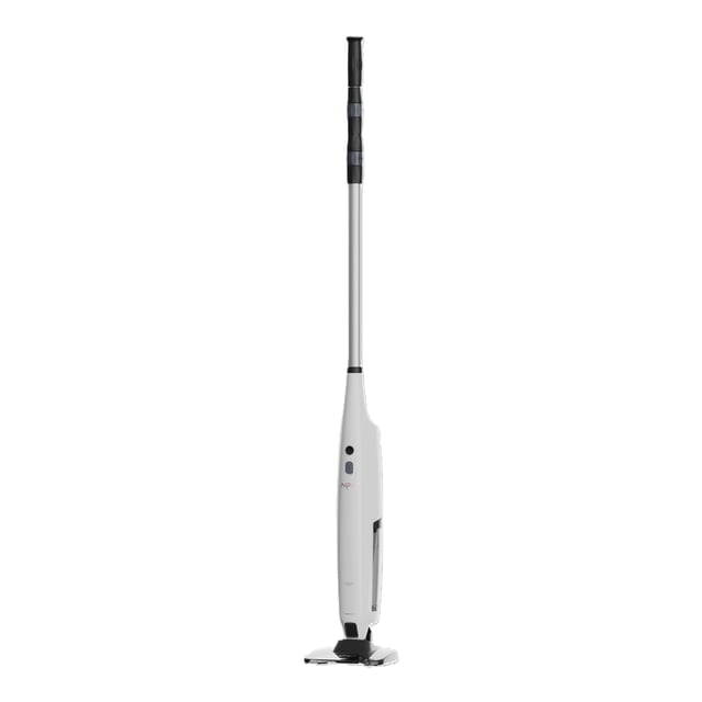 Aiper PilotFlow V3 Aspirateur Portatif Rechargeable pour Piscine avec Corps Blanc, Poignée Noire et Perche d'Extension Argentée, Doté d'Un Contenant à Débris à Tirage Latéral et de Boutons de Commande, Conçu pour un Nettoyage à Angle Complet et une filtration à Double Étape dans les Piscines.