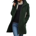 thumbnail image 1 of Kcodviy Ladies Thick Woolen Coat Windbreakers Vintage Mid Length Quality Overcoat M Windbreaker for Autumn and Winter, 1 of 8