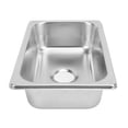 thumbnail image 1 of RV Kitchen Sink, 9.45x5.31in Rectangular Stainless Steel RV Sink with 40mm Drain Hole, Large Capacity Camper Sink, Single Bowl Sink Bowl Basin Bar Sink for Kitchen, Workstation, 1 of 7