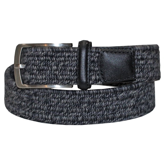 Greg Norman Golf Men's Heather Braided Stretch Fit Belt, 46" Dark Gray
