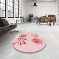 thumbnail image 4 of Ahgly Tapis d'Intérieur Lavable en Machine Carré Transitionnel Rose Clair, 8 Pieds Carré, 4 of 7