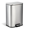 thumbnail image 1 of 3.2 Gallon Trash Can for Kitchen, Stainless Steel Step Trash Can with Soft-Close Lid & Removable Inner Bucket, Rectangular Garbage Can for Office Bathroom Living Room, Silver, 1 of 8