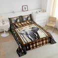 thumbnail image 4 of Erosebridal African Elephant Bedding Sets Todder with Comforter, Brown Buffalo Duvet Insert, Birch Tree Bedroom Decor, Reversible 2pcs, 4 of 8