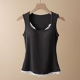 thumbnail image 2 of RXMEKW Camisole à Bretelles Sans Manches pour Femmes comme Haut de Pyjama en Polyester, Noir, 2 of 4