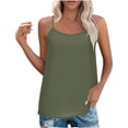 thumbnail image 1 of KIHOUT Nouveaux Hauts de Mode d'Été pour Femmes 2024, Tee-Shirts Décontractés Sans Manches à Col Rond Couleur Unie Débardeur Vert Armée TG, 1 of 7