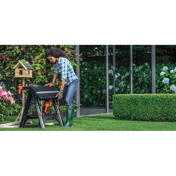 WORX Pegasus Portable Folding Work Bench Table & Sawhorse w/ Bar
