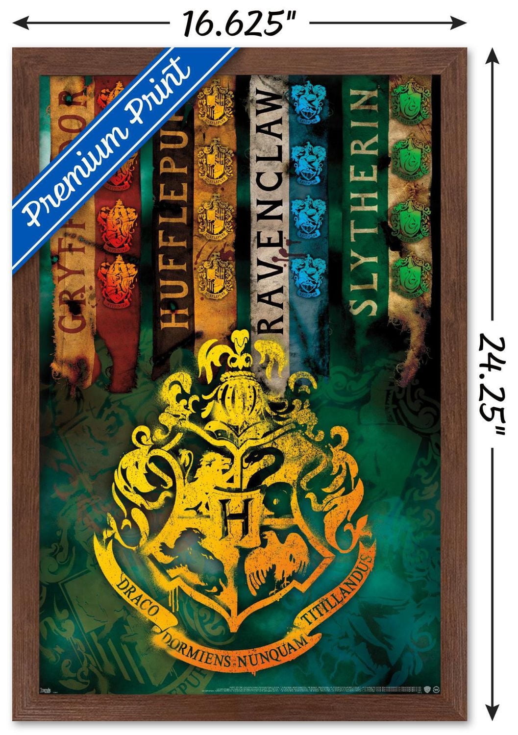 The Wizarding World: Harry Potter - House Crests Wall Poster