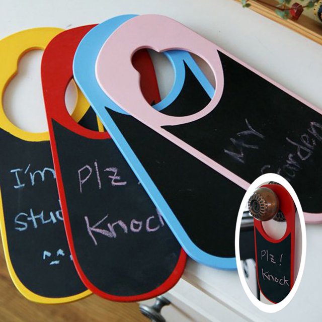 Double-sided Mini Wooden Blank Blackboard Door Knob Hanger Sign Warning Tag