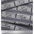 thumbnail image 3 of Soimoi Moss Georgette Fabric Leaves & Floral Block Print Fabric by The Yard 42 Inch Wide, 3 of 4