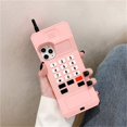 thumbnail image 1 of Case for Silicone Carton Design Cute Cover Fashion Funny Kawaii 3D Skin Protective Accessories Shell Shockproof Scratch Resistant Cases Girls Kids, Pink Retro, iPhone 12mini, 1 of 4