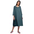 thumbnail image 1 of Moomaya Robe de Nuit d'Allaitement en Coton pour Femmes, Unie, à Col Rond, 1 of 6