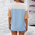 thumbnail image 4 of Besolor Chemises d'Été à Manches Courtes pour Femmes Col Rond Fendu sur le Côté Blouse Décontractée Ample pour Sortir, 4 of 4