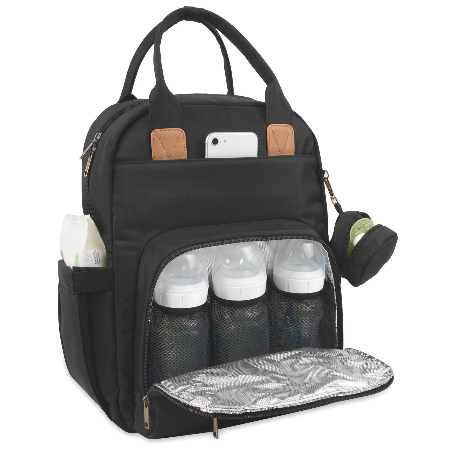Sac à dos pour sac à langer de bébé de Baby Essentials ‘The Essential’ , noir