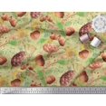 thumbnail image 3 of Soimoi Yellow polyester Georgette Fabric Apricot, & Oaknut Fruits Printed Craft Fabric by The Yard 42 Inch Wide, 3 of 3