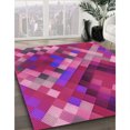 thumbnail image 3 of Ahgly Tapis Rectangulaire Lavable en Machine Intérieur Transitionnel Moyen Violet Rouge Rose, 2 Pieds x 4 Pieds, 3 of 7