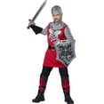 thumbnail image 1 of Brave Knight Costume Garçon Enfant Rouge et Gris Guerrier Médiéval Mousquetaire TP-LG, 1 of 4