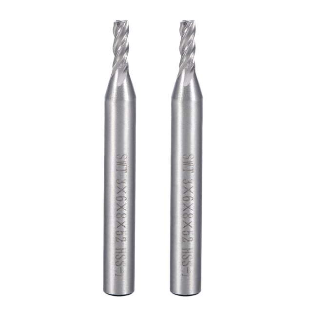 Unique Bargains 2 Pcs Embouts Droits à Tige de 6mm 3mm x 8mm pour Fraiseuse CNC Routeur 4 Flûtes