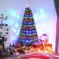 thumbnail image 2 of HOMCOM 5FT Pre-lit Artificial Christmas Tree with LED Lights and Fiber Optics, Xmas Holiday Decoration, Green, 2 of 10