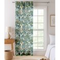thumbnail image 1 of Vargottam Green Tropical Leaves Design Sheer Curtains for Window & Door - 2 Panel Set, 84", Grommet Top, Light Filtering Georgette Drape for Living Room, Bedroom, or Office, 1 of 9