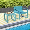 thumbnail image 4 of Gymax Ensemble de 2 Tables d'Appoint d'Extérieur 18 Pieds' Table Adirondack Résistante aux Intempéries pour Patio Bleu, 4 of 10