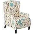 thumbnail image 3 of Christopher Knight Home GDFStudio Westeros Traditional Wingback Fabric Recliner Chair (White & Blue Floral), 3 of 4
