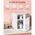 thumbnail image 3 of 6L Makeup Fridge with LED Light Mirror Mini Fridge for Bedroom Car Small Refrigerator for Cosmetics, Skin Care US Plug-A, 3 of 7