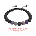 thumbnail image 3 of Fashion Matching Bracelets Adjustable Black Matte Rocks Diffuser Bracelet Prayer Beads Women Accessories Gifts for Men Purple, 3 of 6