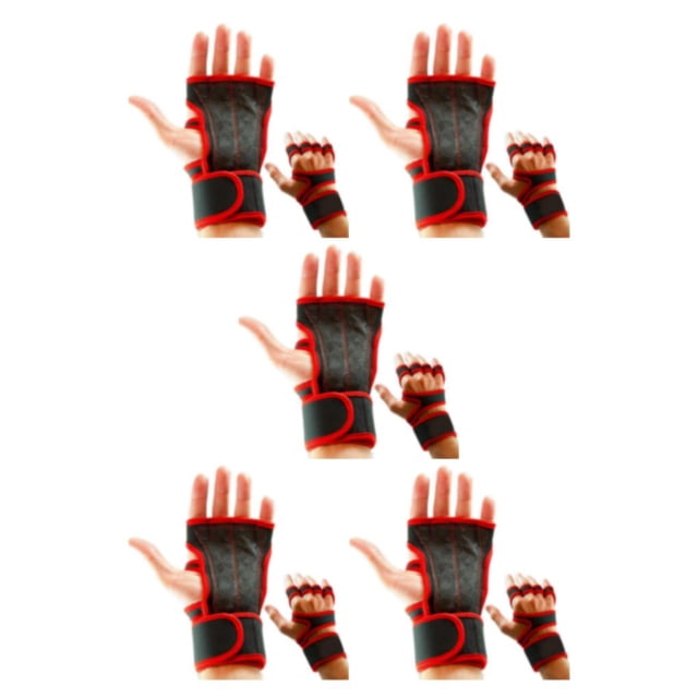 Decodeary 2pieces Stay Comfortable And Stylish With Breathable Gym Gloves Lightweight Red S 5Set