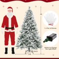 thumbnail image 4 of Costway 6 FT Pre-Lit Snow Flocked Christmas Tree Hinged Xmas Tree with 8 Modes 240 Lights, 4 of 10