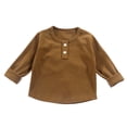 thumbnail image 2 of RXIRUCGD Chemise à Col Rond en Velours Côtelé pour Enfants (Café, Taille : 3-5 Ans), 2 of 3