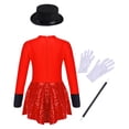 thumbnail image 2 of JanJean Girls Magician Costume Outfits Halloween Magic Performance Cosplay Dress Up Red 6, 2 of 5