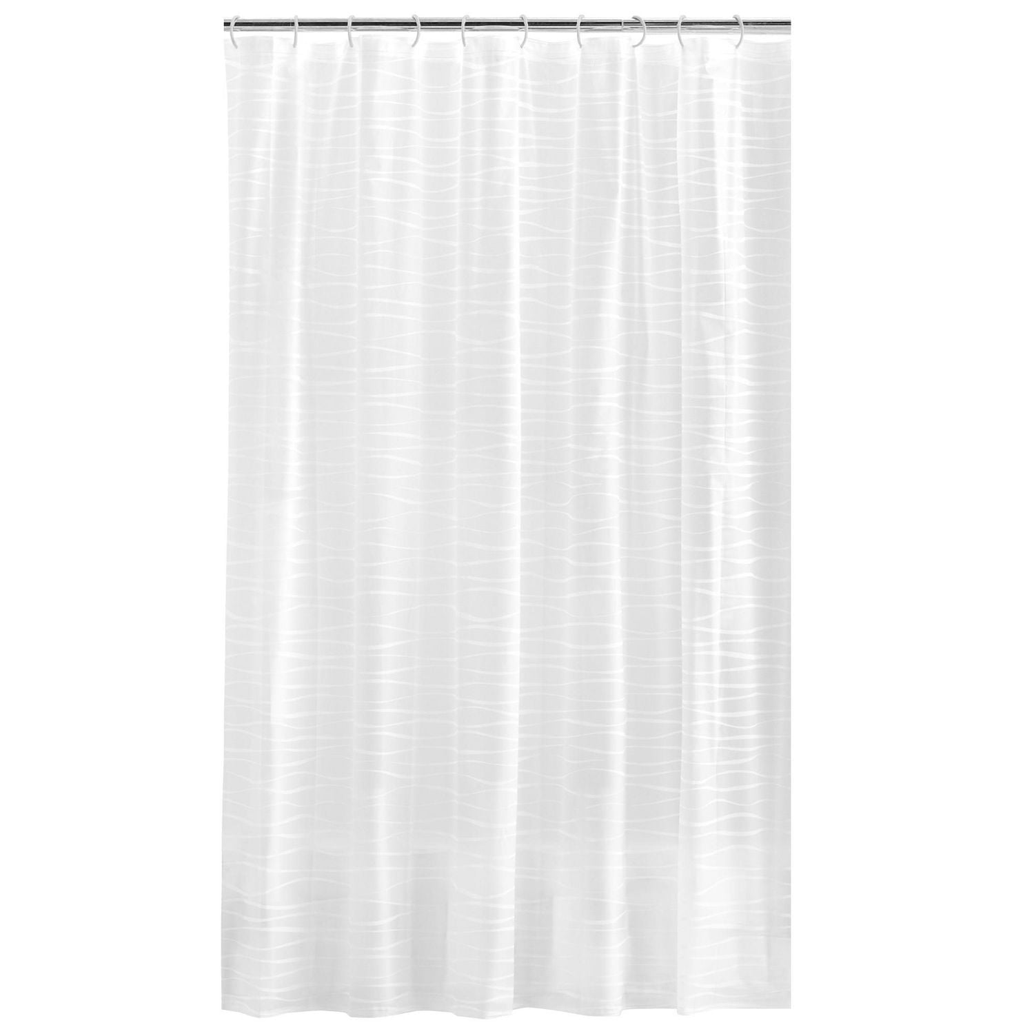 Oasis Waterproof PEVA Shower Curtain, 70" x 72", White