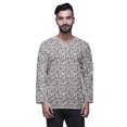 thumbnail image 1 of Atasi Traditional Short Kurta For Men Keyhole Neck Casual Cotton SlubShirt, 1 of 1