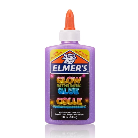 Elmer's Glow-in-the-Dark Liquid Glue, Great for Making Slime, Washable, Purple