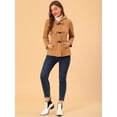 thumbnail image 4 of INSPIRE CHIC Manteau Duffle à Bascule pour Femme, Fermeture Éclair devant, Uni, Court, Caban à Capuche, 4 of 6