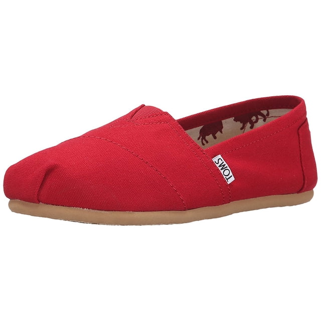 Tom's Chaussure à Enfiler Classic en Toile Rouge pour Femme - 6 B(M) US