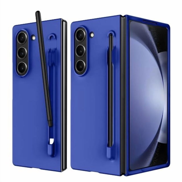 For Samsung Galaxy Z Fold 7 Slim Matte PC Shockproof Phone Cases With S Pen - Blue