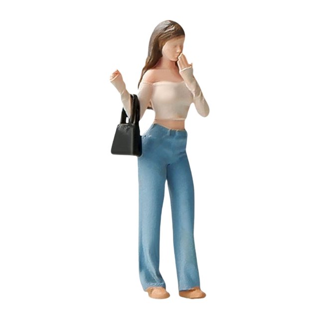 lionlar 1:64 Model Figures Character Tiny Resin Figures Sand Table Layout Decoration Shoulder Bag Girl