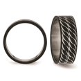 thumbnail image 4 of Bague Anneau pour Hommes Ou Femmes en Acier Inoxydable Plaqué Noir à Taille Diamant, 4 of 5