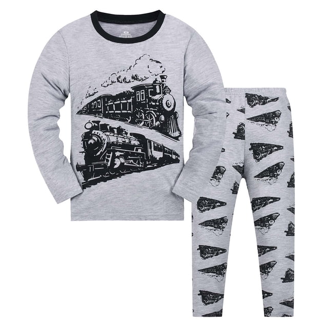 MIASHUI Ensemble de Pyjama pour Petits Grands Garçons Filles, Pyjamas pour Enfants en Coton, Gris, 6-7 Ans